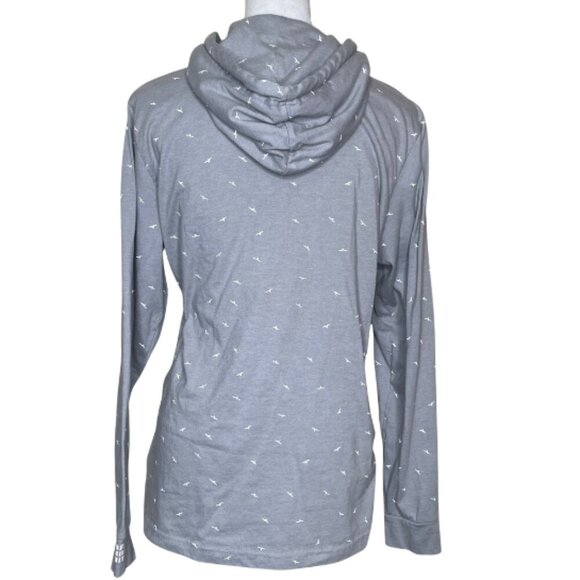 Denim & Flower Ricky Singh Mens Grey White Bird Pullover Long Sleeve Hoodie Med - Picture 5 of 11